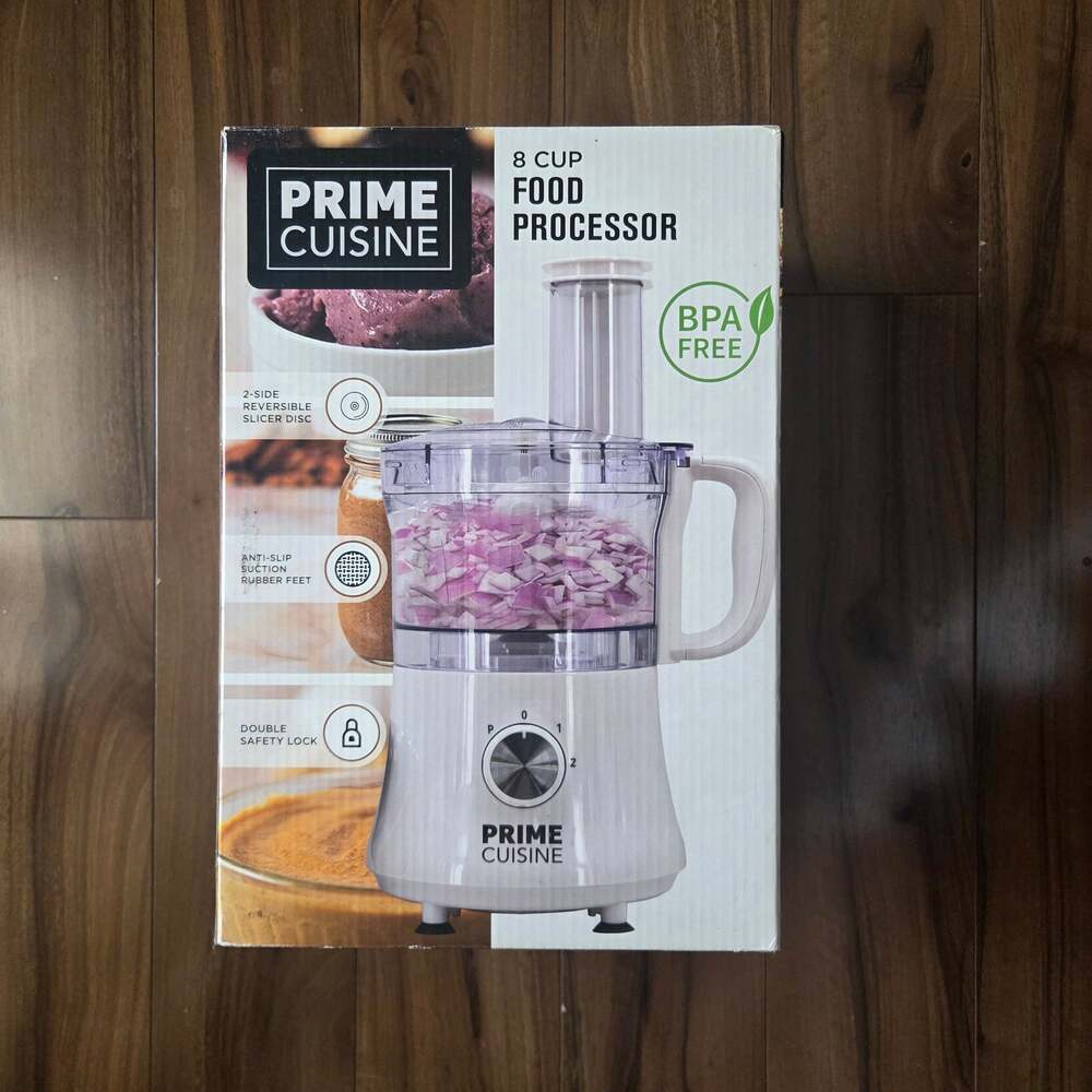 Prime Cuisine 8 Cup Food Processor White 500W